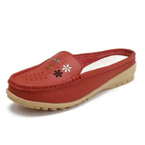 Embroidery Loafers Soft Flats Slip On Casual Shoes