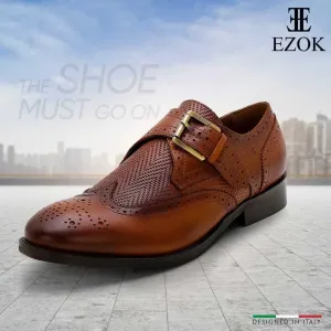 Ezok Tan Single Strap Monk Shoes