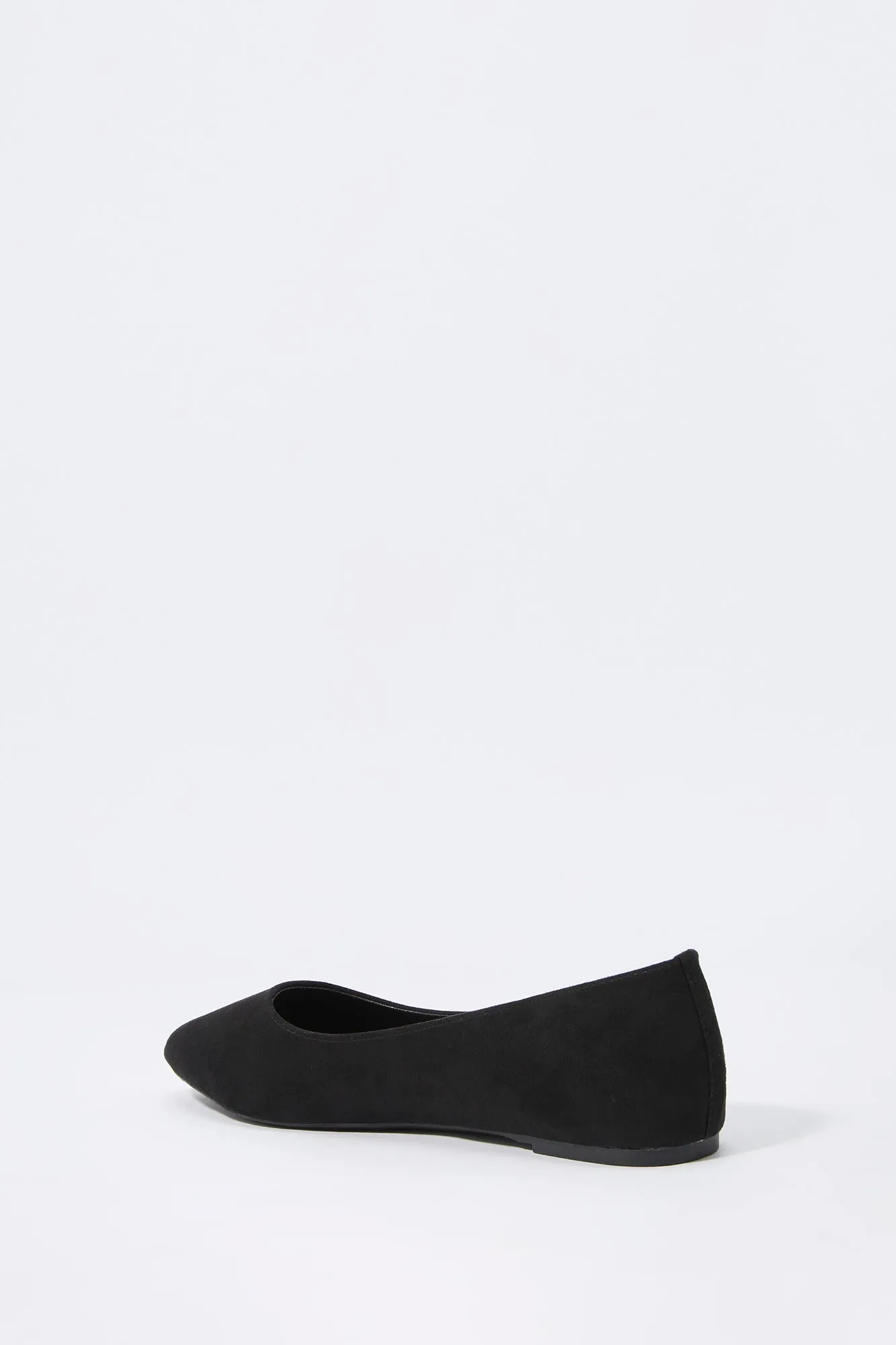 Faux Suede Pointed Toe Ballet Flat