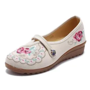 Flower Embroidery Comfortable Soft Flats