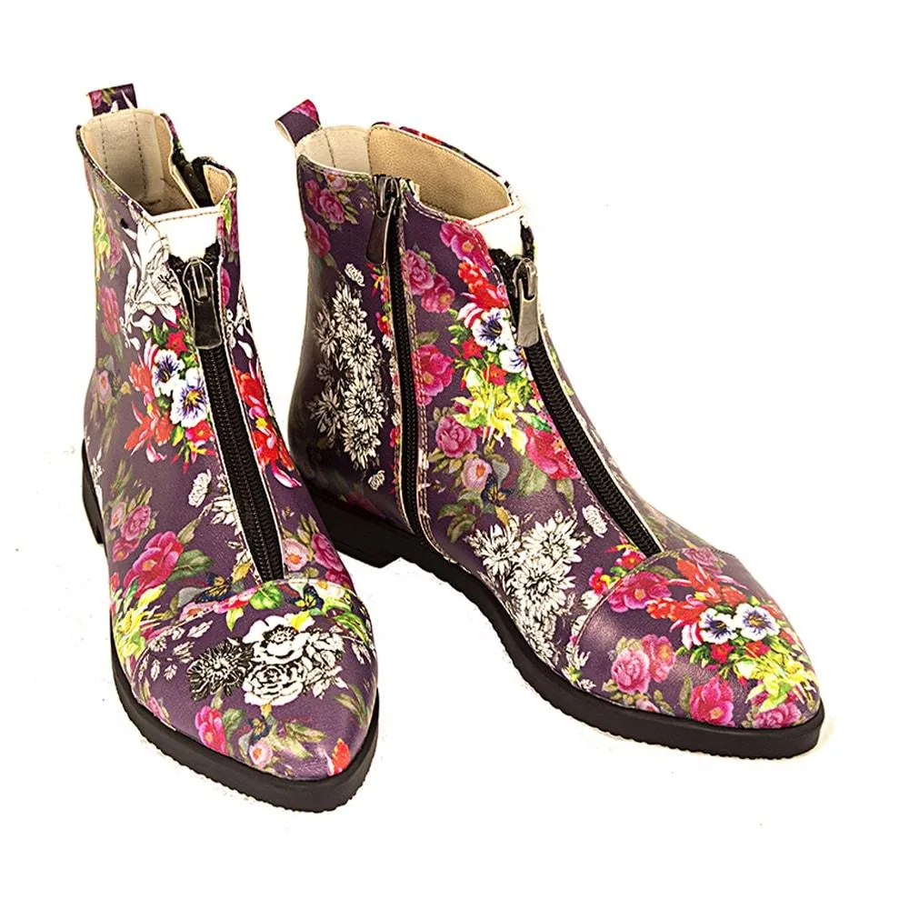 Flowers Ankle Boots FER104