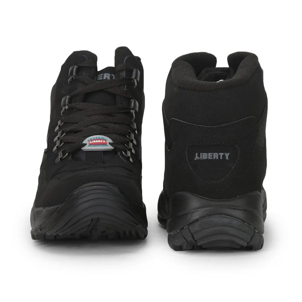 Freedom Casual (Black) Defence Hiking/Trekking Ankle Shoes EVREST-PRM By Liberty