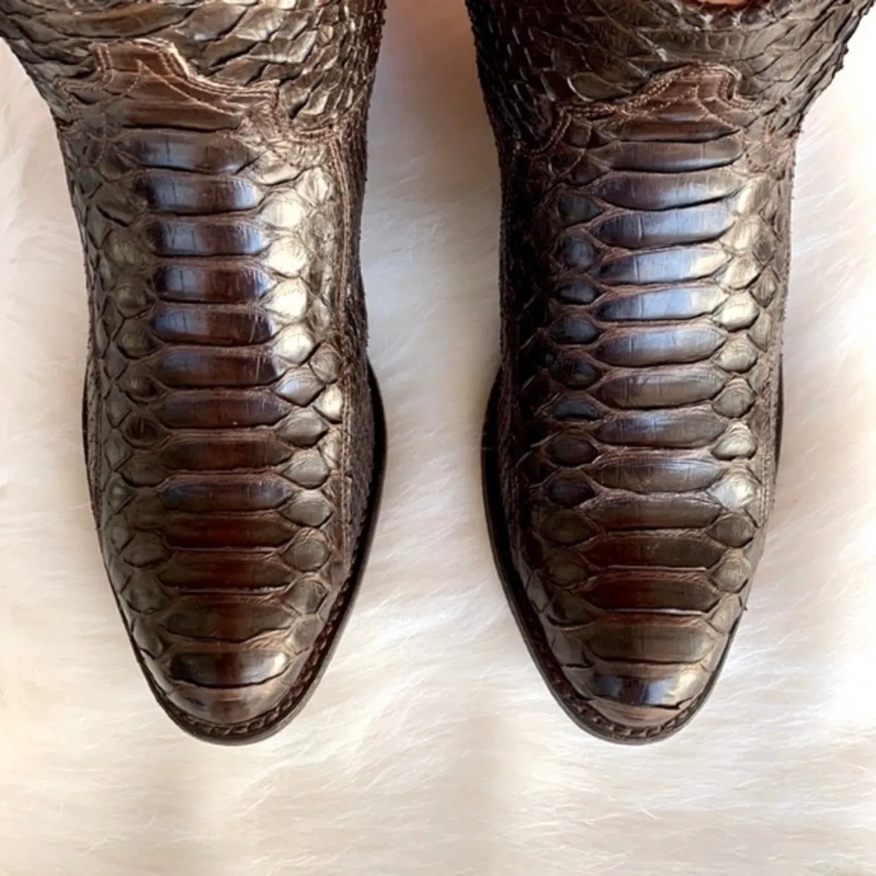 FRYE Deborah Snakeskin Python Exotic Zippered Ankle Bootie Boots