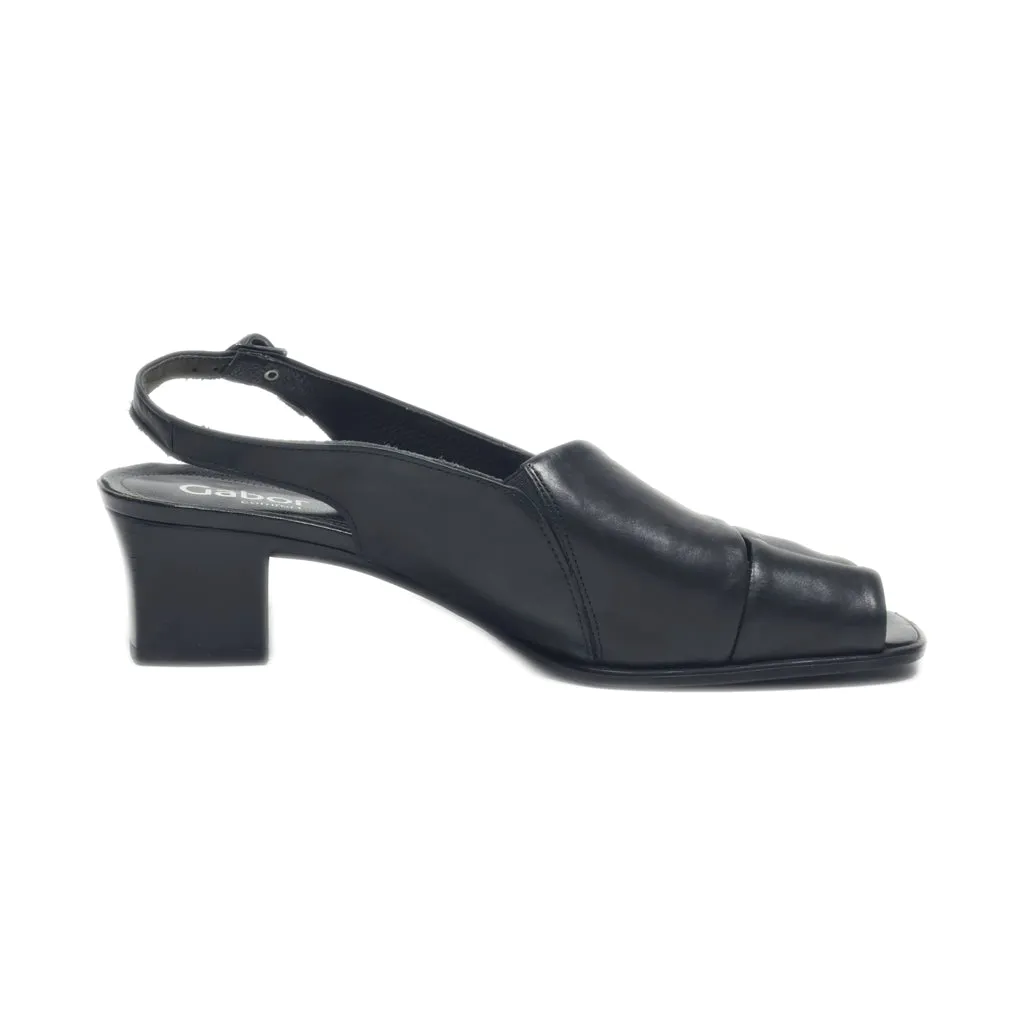 Gabor Mid-Heel Shoes Leather Black Colour For Women