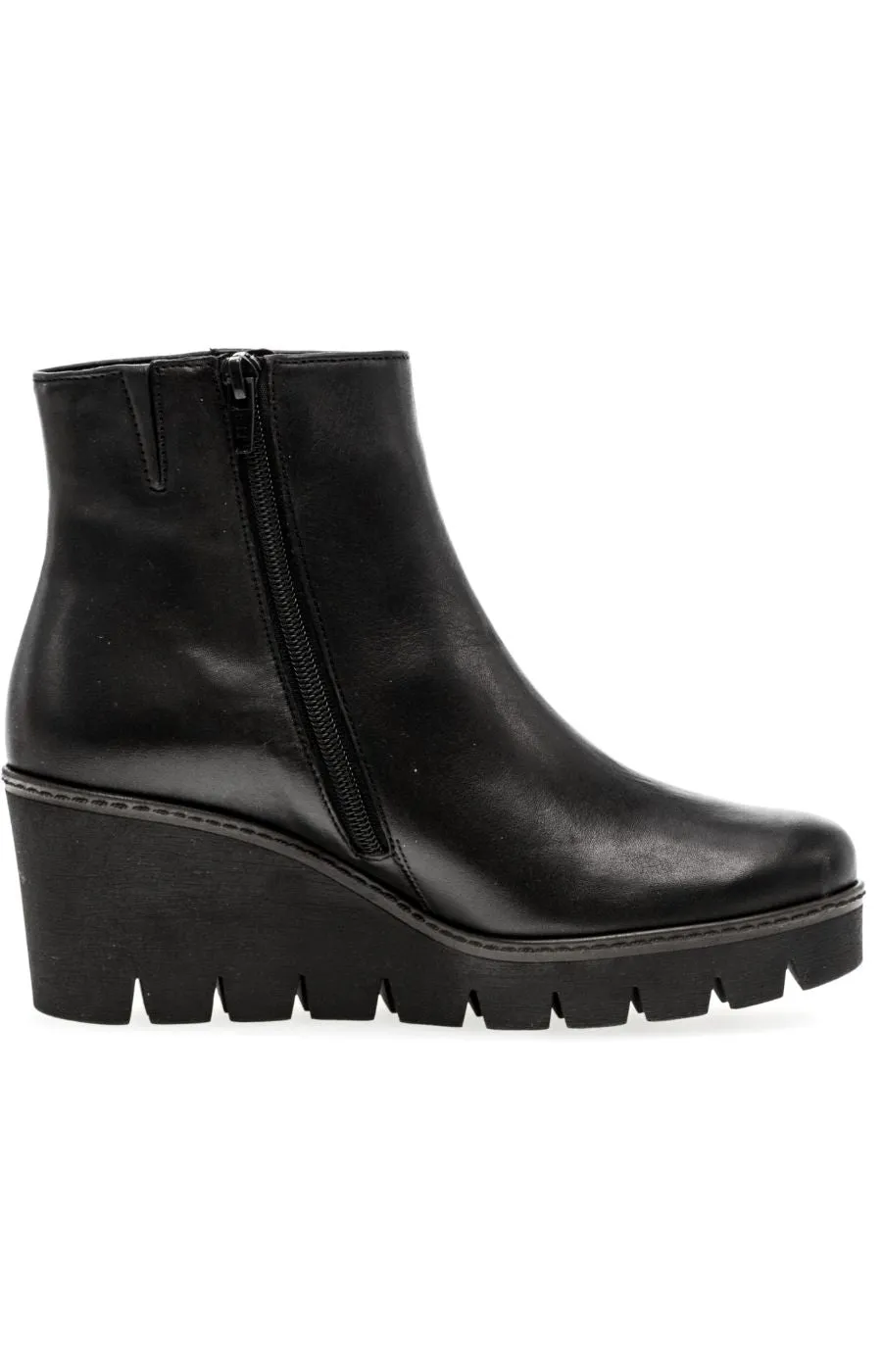 Gabor Wedge Heel Ankle Boots in Black