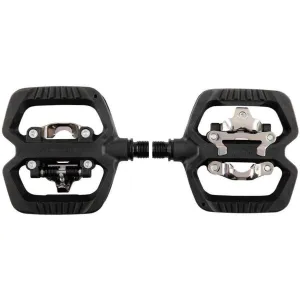 GEO TREKKING Pedals - Single Side Clipless Platform Chromoly 9/16" BLK