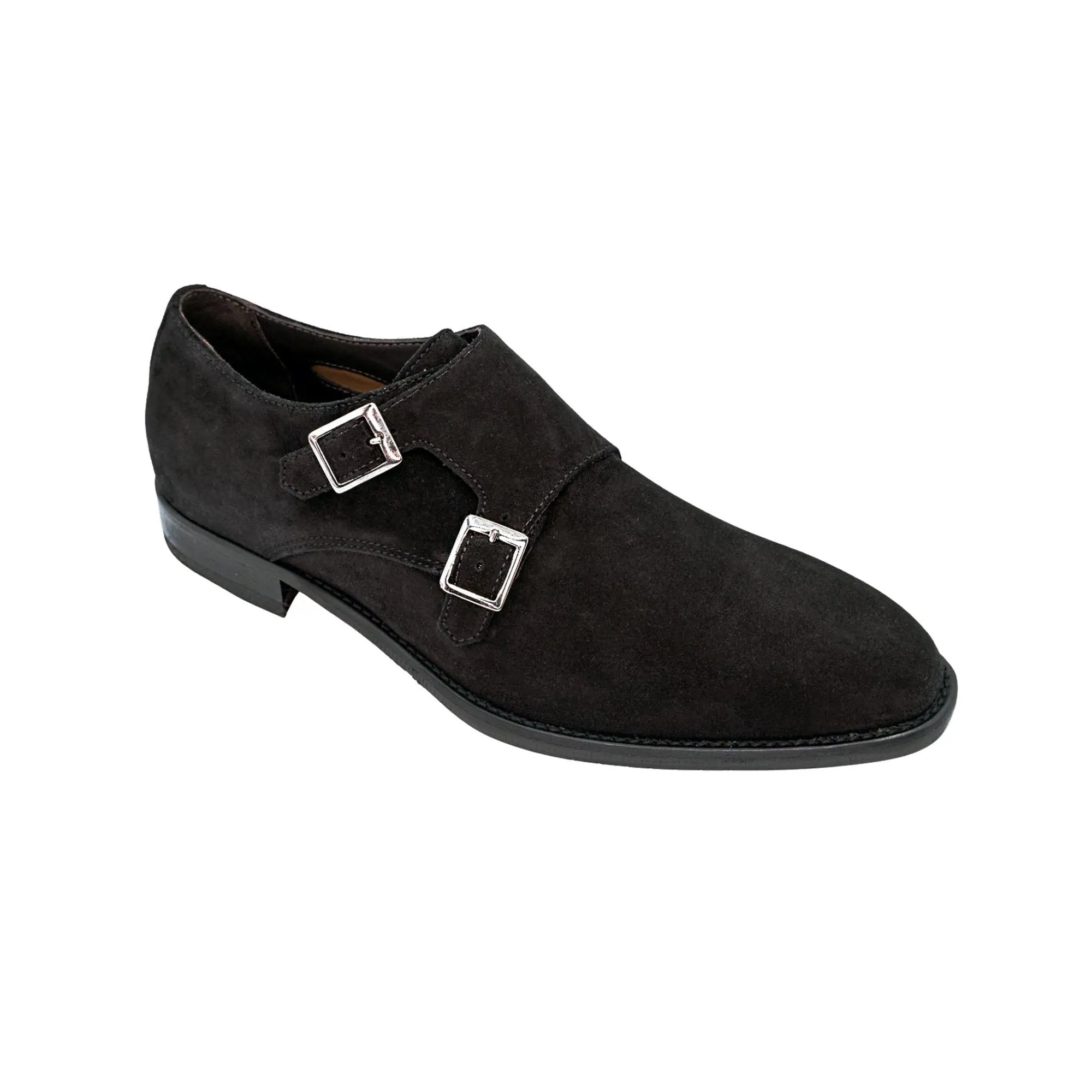 Giovacchini Francesco in Black Suede Double-Monk Strap Shoes