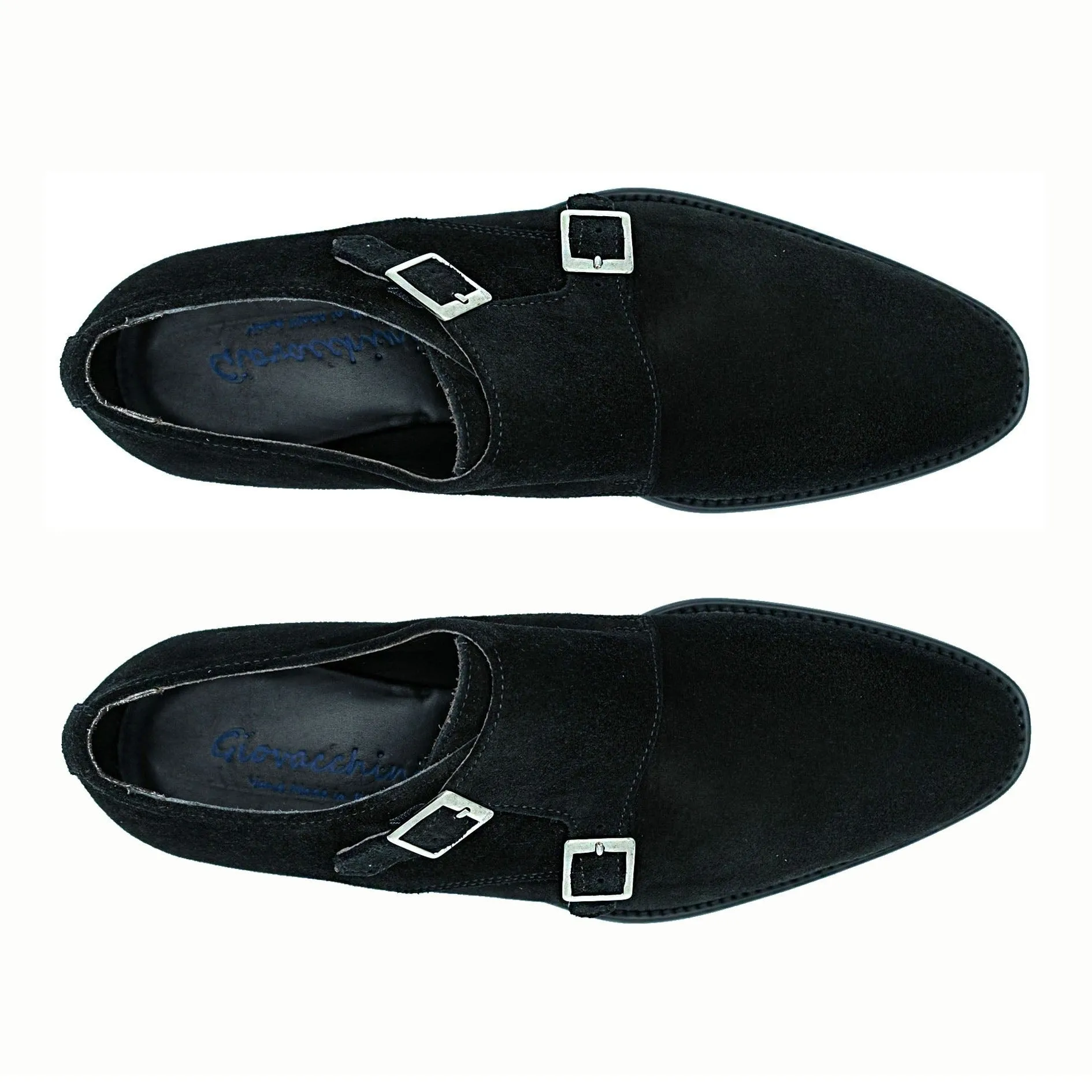 Giovacchini Francesco in Black Suede Double-Monk Strap Shoes