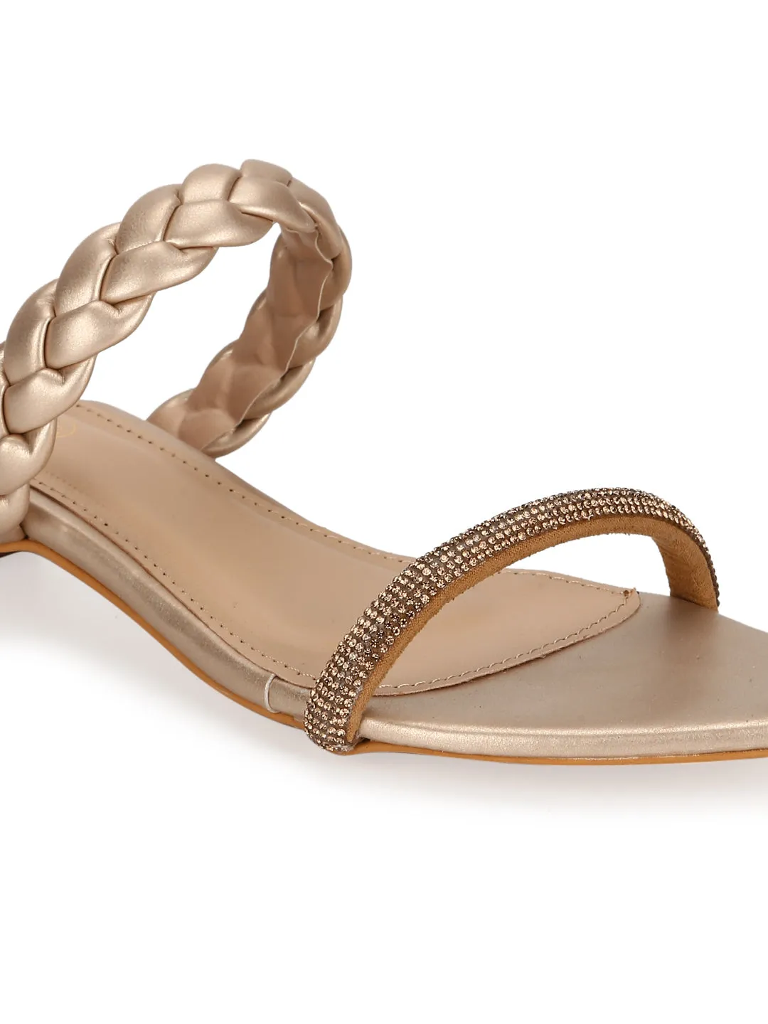 Gold PU Braided Pointed Flats (TC-SLC-SF51-GLD)