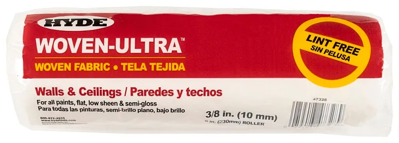Hyde 47328 Roller Cover, 3/8 in Thick Nap, 9 in L, Fabric Cover, 12/PK :EA: QUANTITY: 1