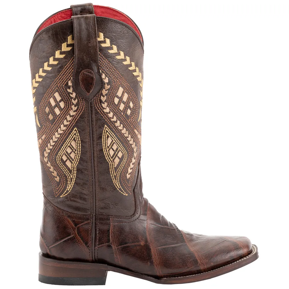 Jesse Alligator Embroidery Square Toe Cowboy Boots