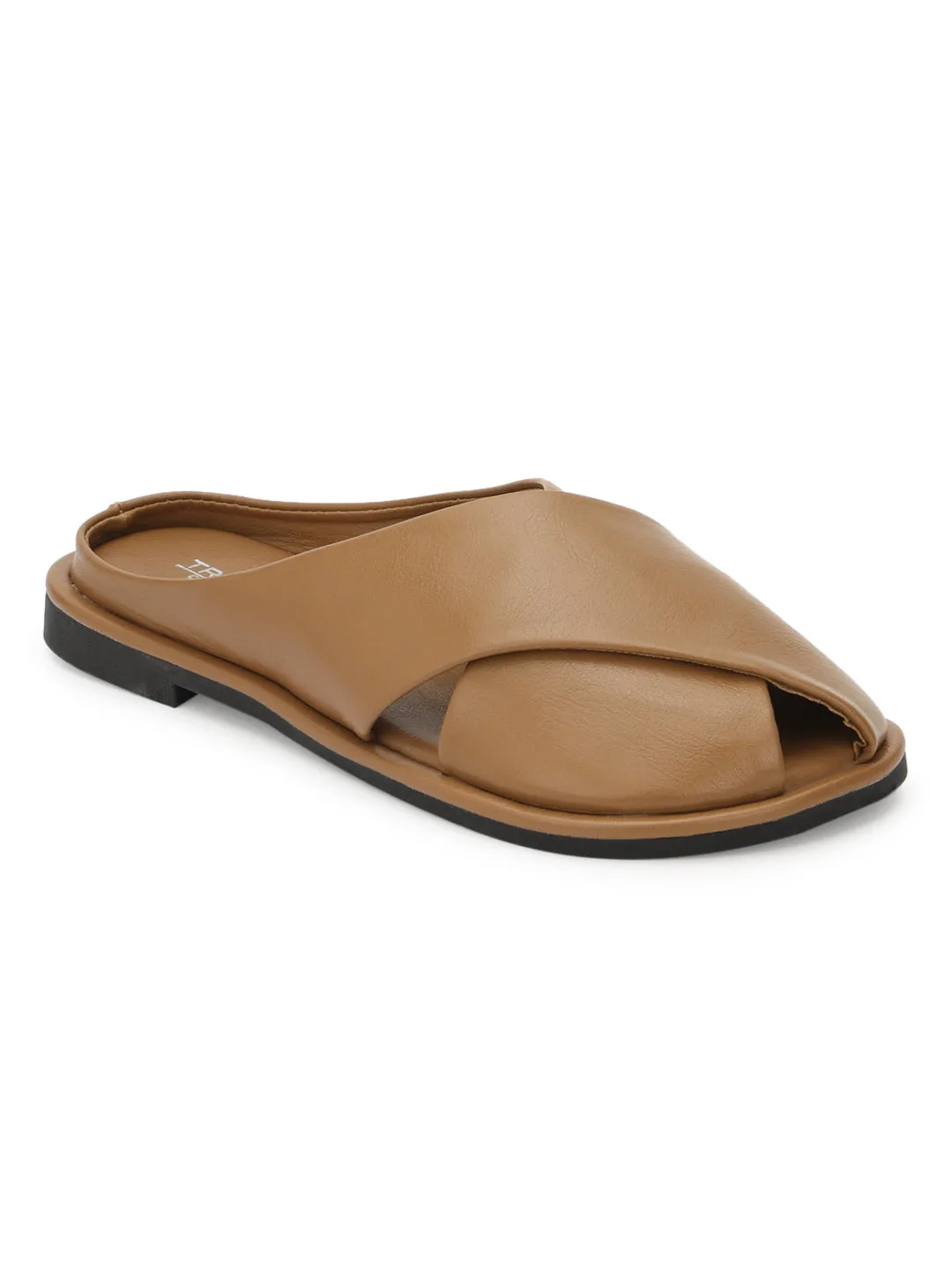 Khaki PU Slip-On Flats (TC-RS3655-KHA)