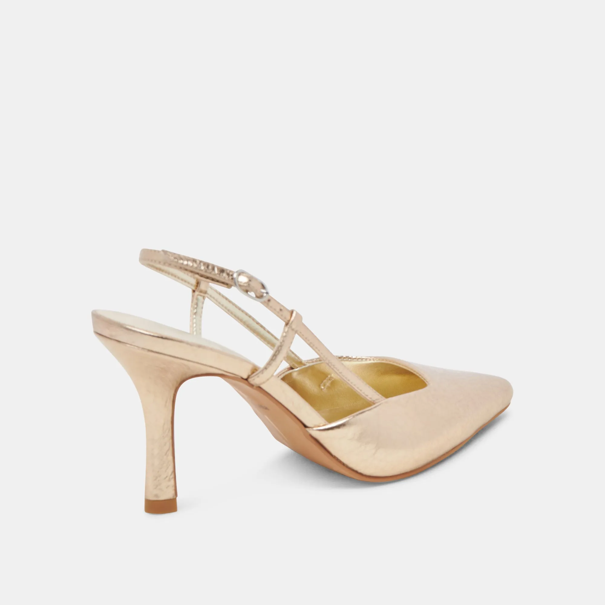 KIM HEELS GOLD DISTRESSED LEATHER