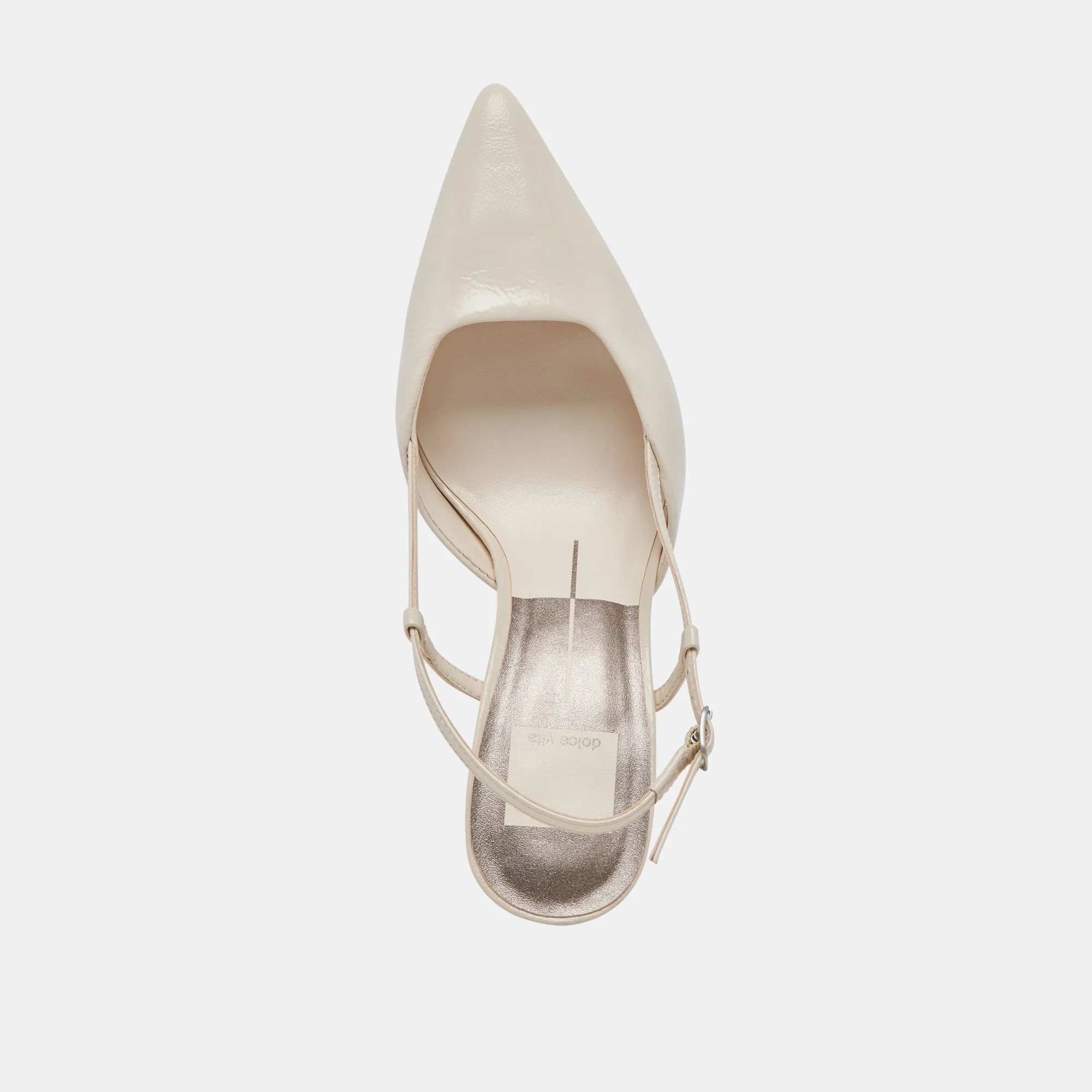 KIM HEELS IVORY CRINKLE PATENT