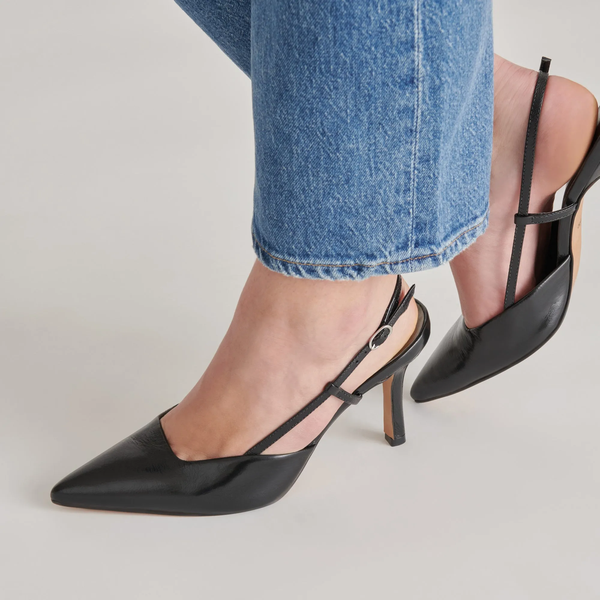 KIM HEELS MIDNIGHT CRINKLE PATENT