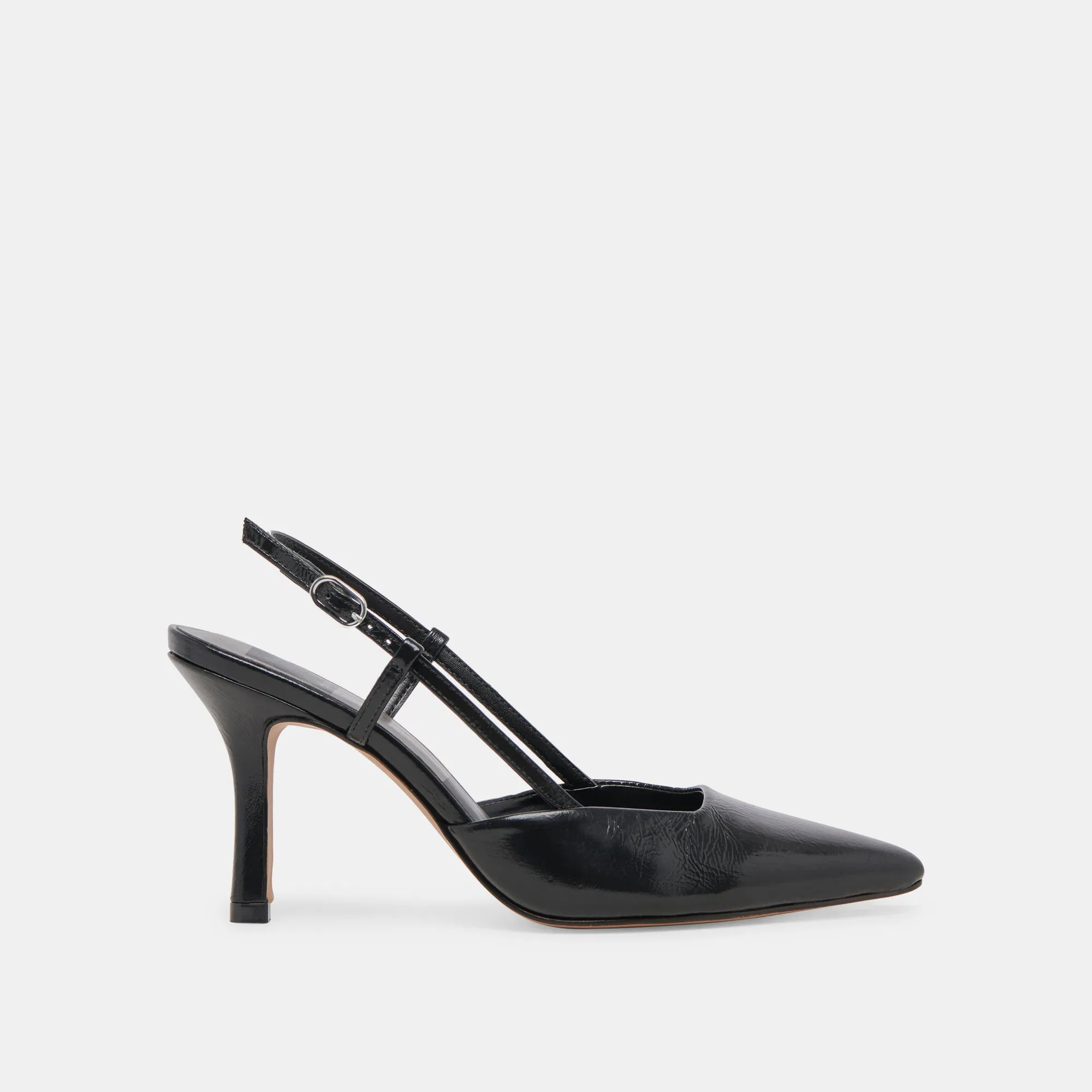 KIM HEELS MIDNIGHT CRINKLE PATENT