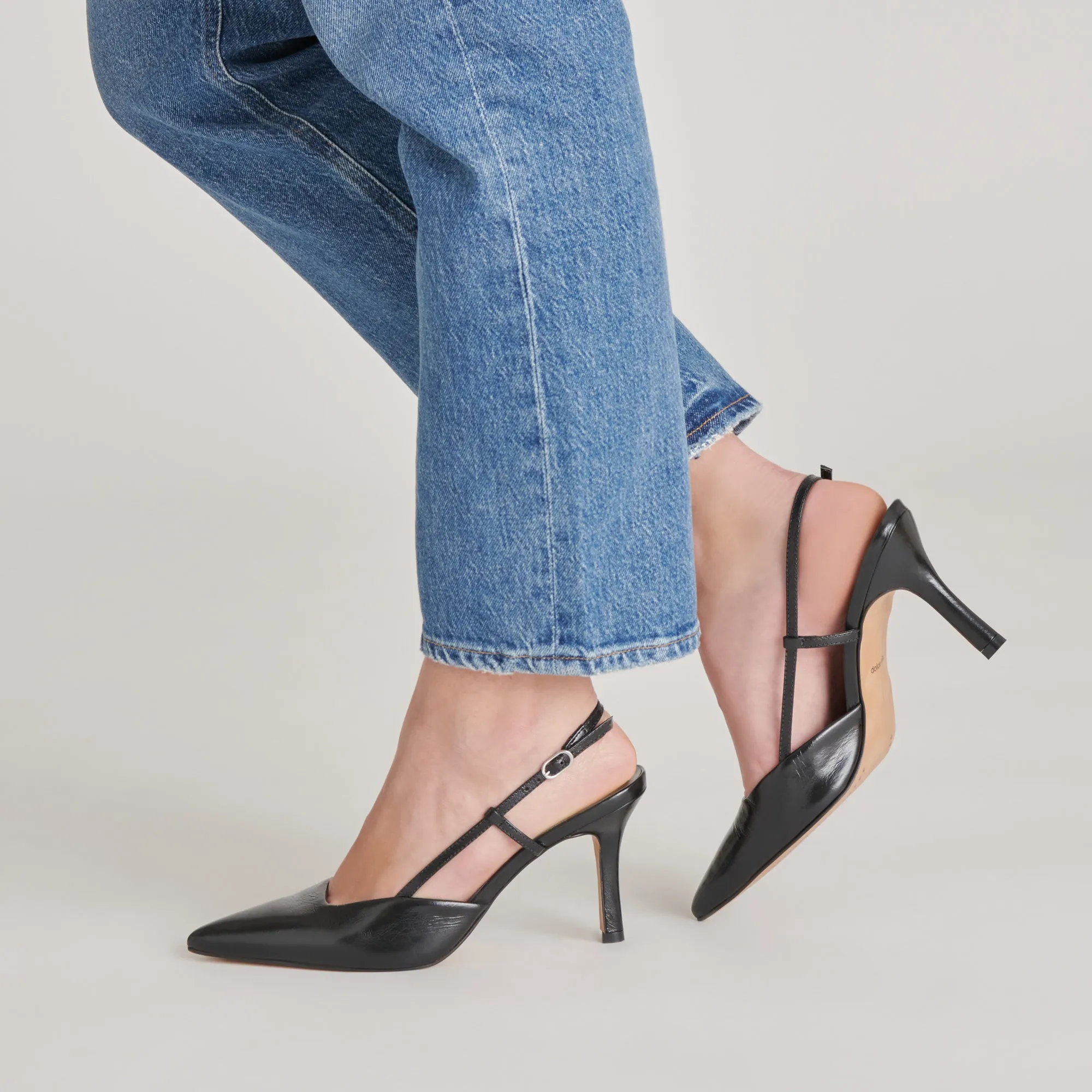 KIM HEELS MIDNIGHT CRINKLE PATENT