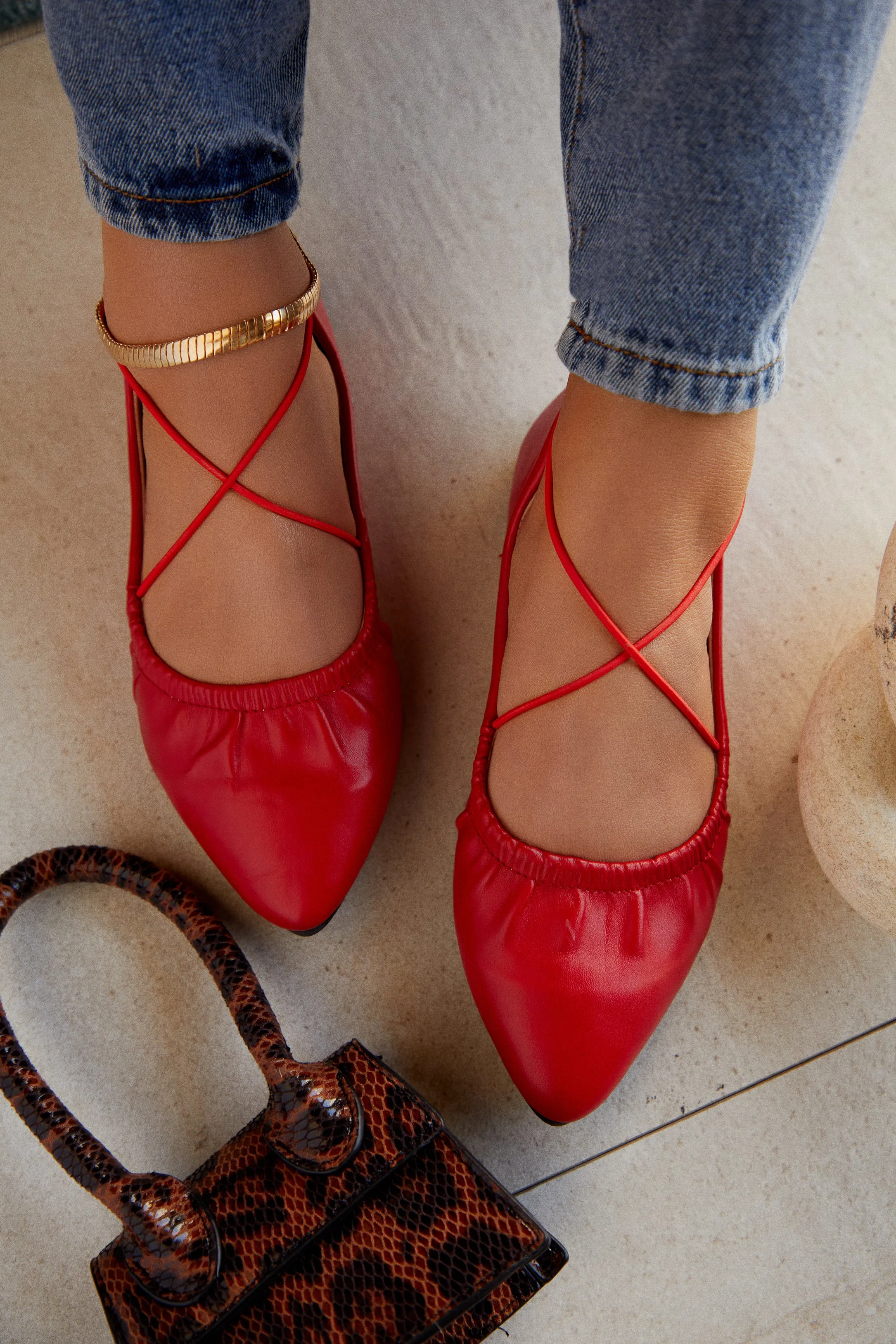 Kristine Criss Cross Flats - Red