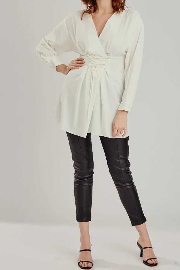 Laced Mini Shirt Dress