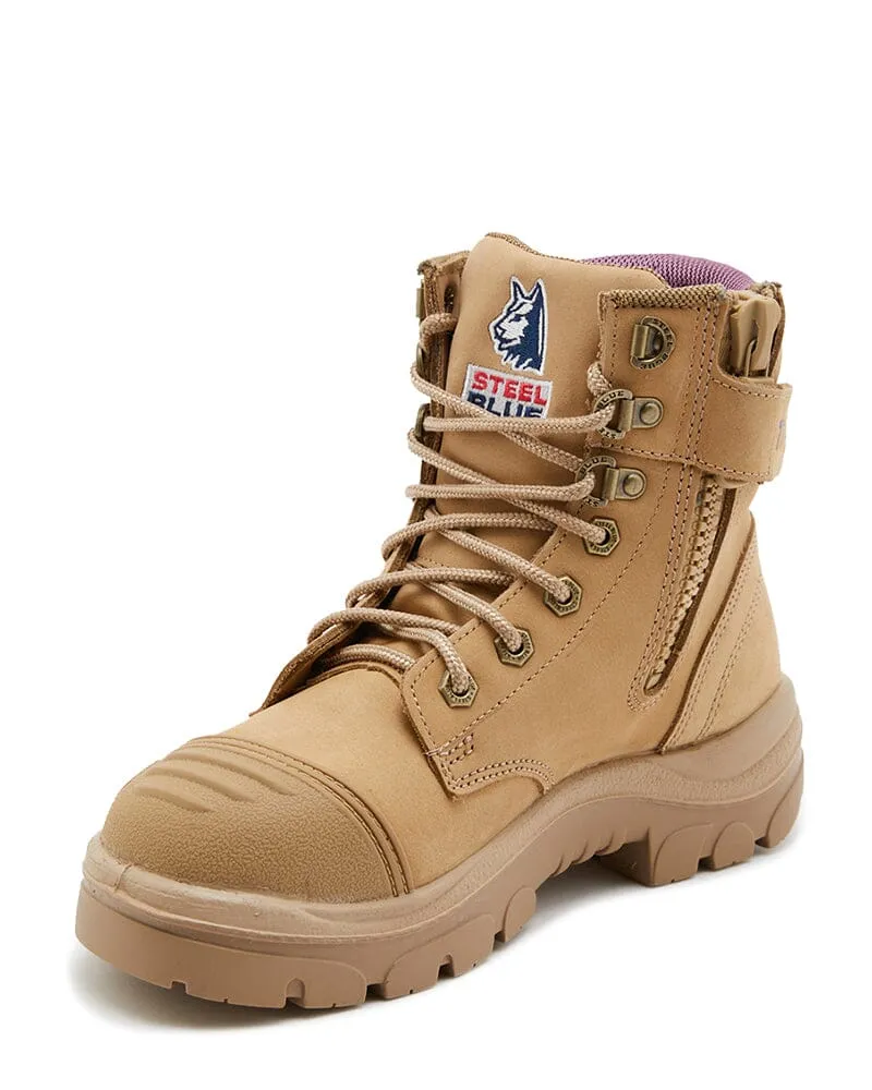 Ladies Argyle Zip Scuff Cap Safety Boot - Sand