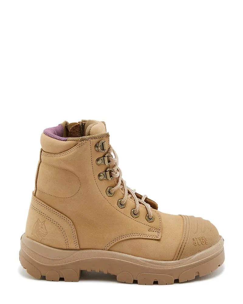 Ladies Argyle Zip Scuff Cap Safety Boot - Sand