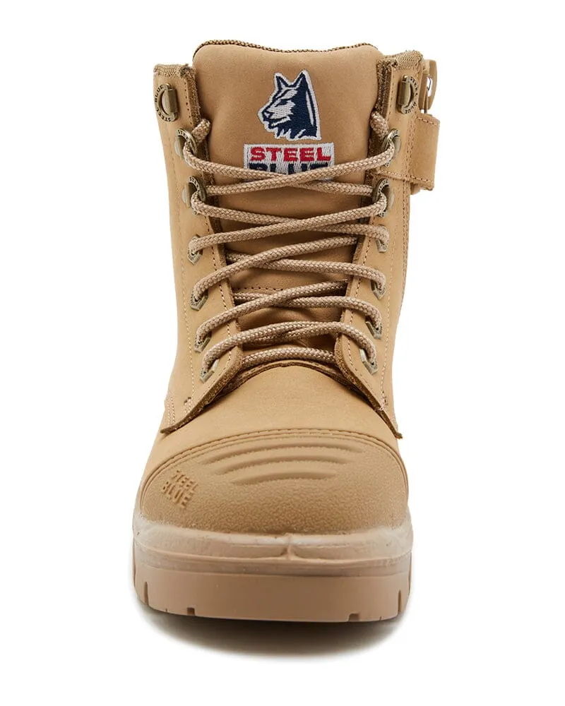 Ladies Argyle Zip Scuff Cap Safety Boot - Sand