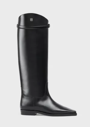 Leather riding boots black