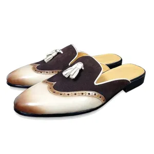 LeatherLux Genuine Pointed Toe Chic Dress Slippers