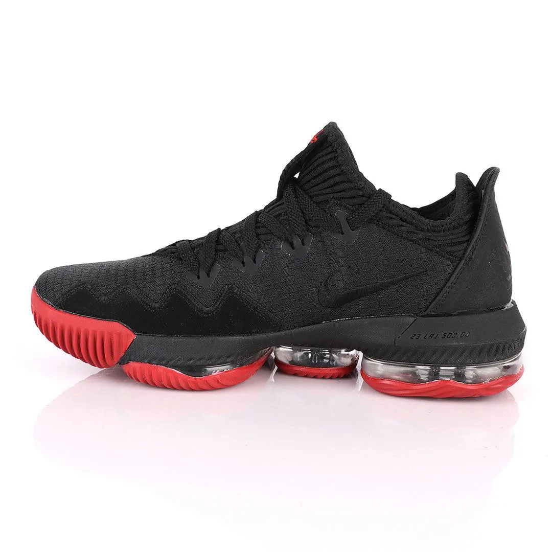 LEB XVI Ultra Low EP Black Red Basketball Sneakers.