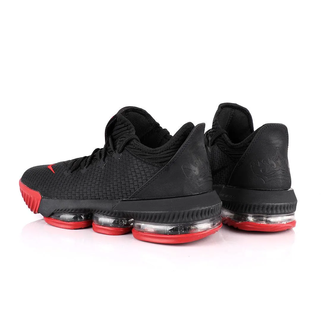 LEB XVI Ultra Low EP Black Red Basketball Sneakers.