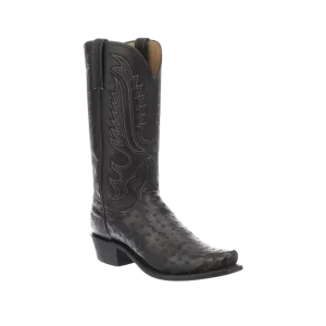 Lucchese Boots Men´s Luke Full Quill Ostrich Black Boot