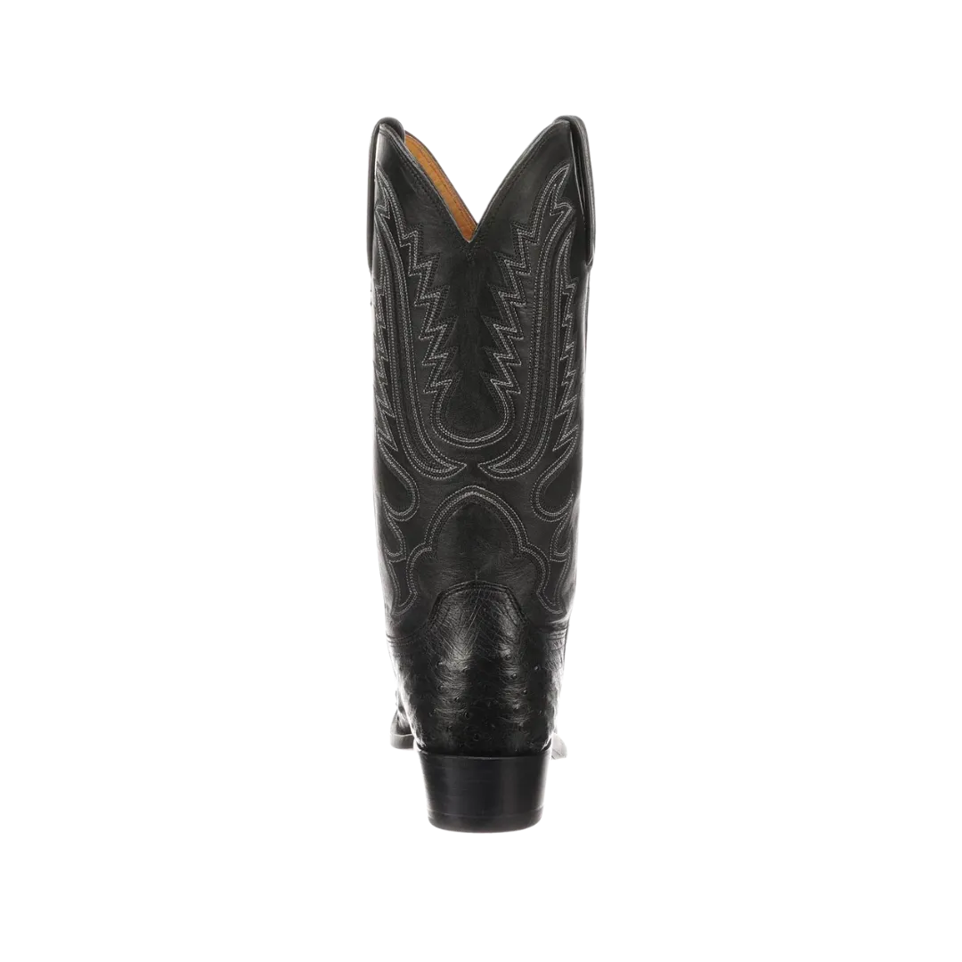 Lucchese Boots Men´s Luke Full Quill Ostrich Black Boot