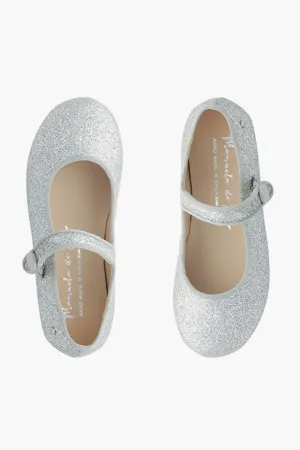 Manuela de Juan Robine Mary Jane Girls Shoes - Silver