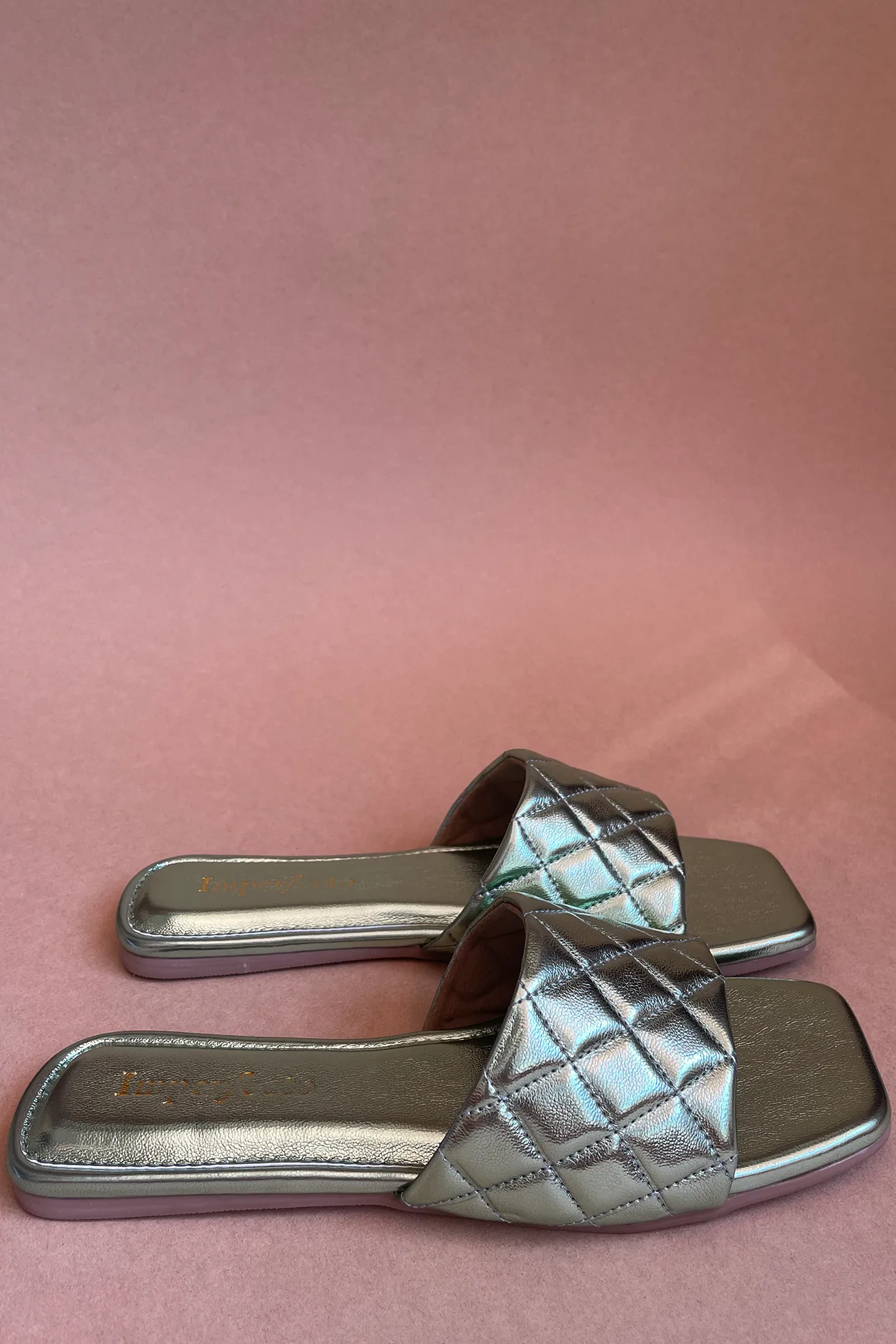 Metallic Quilted Sandals