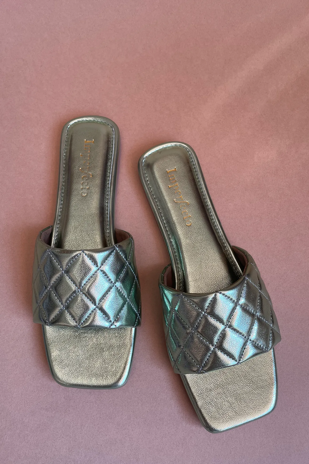 Metallic Quilted Sandals