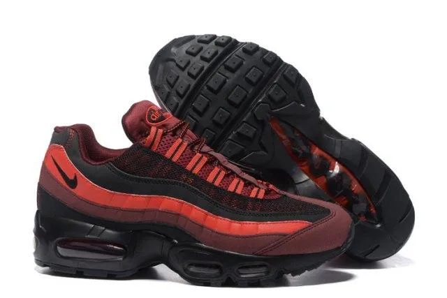 N A Max 95 Essential  Red Black University Men's Casual Trainers Running Shoes