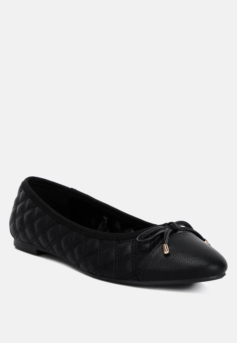 Naoki Quilted Faux Leather Ballerinas