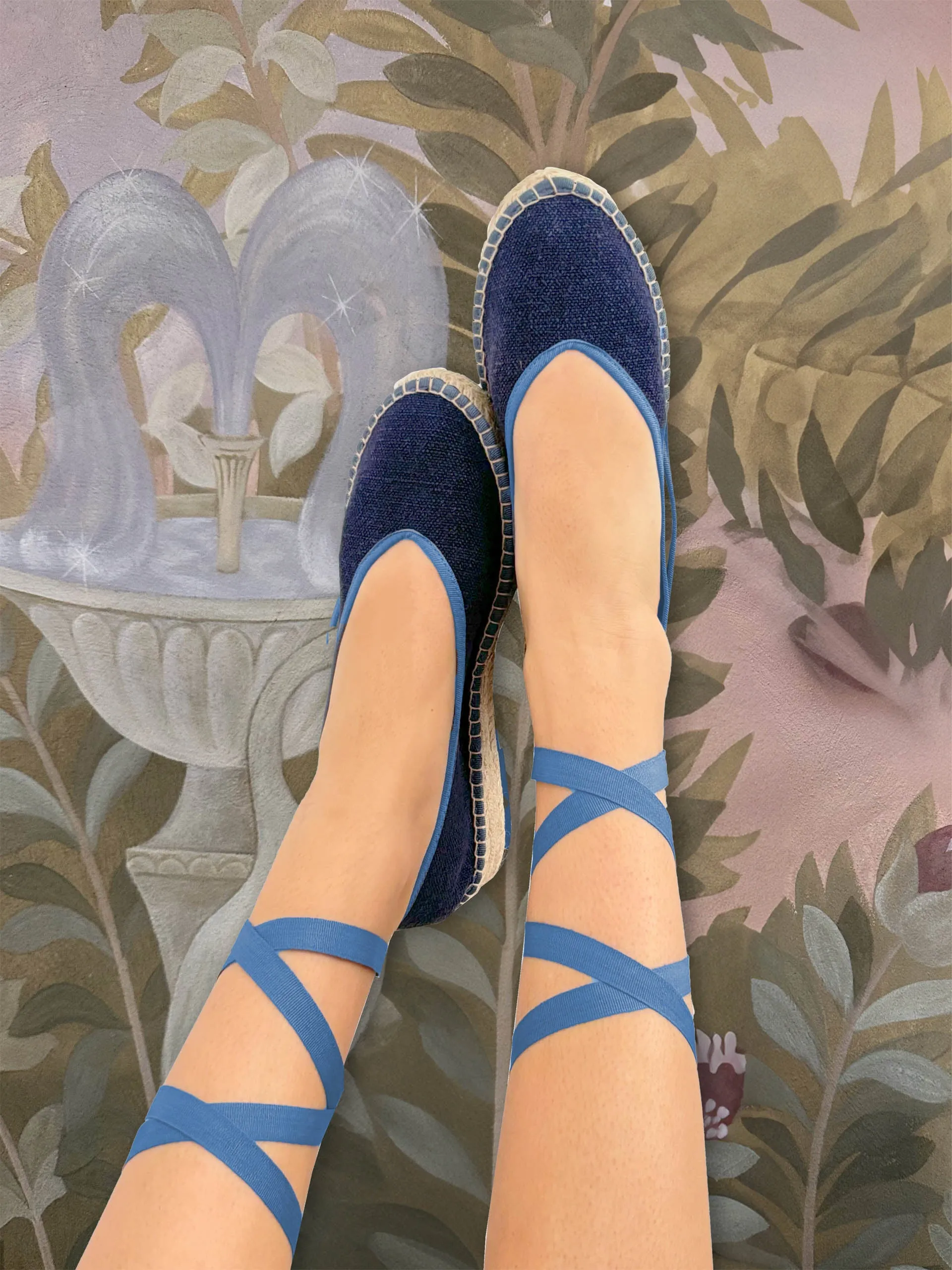 Navy Summer swing flats