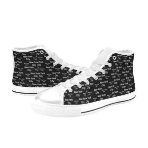 New York City Black Aquila High Top Canvas Shoes