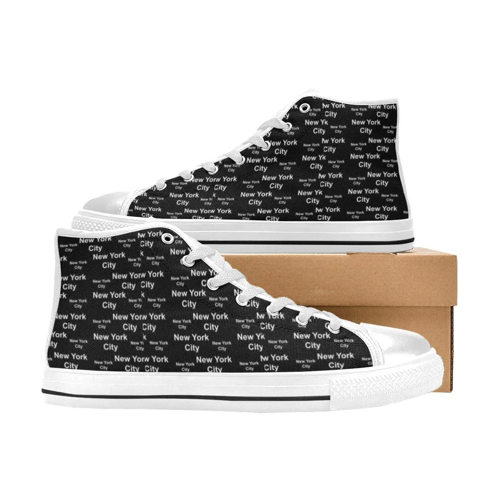 New York City Black Aquila High Top Canvas Shoes