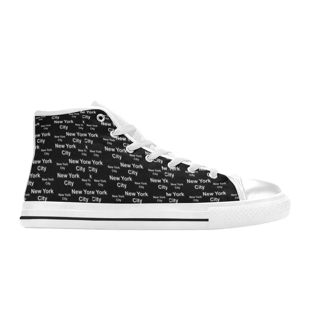 New York City Black Aquila High Top Canvas Shoes