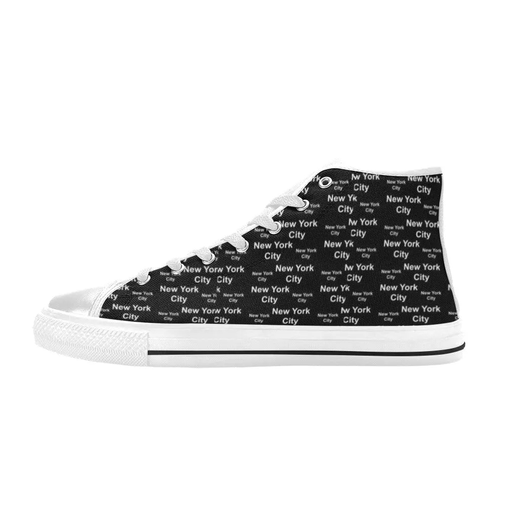 New York City Black Aquila High Top Canvas Shoes