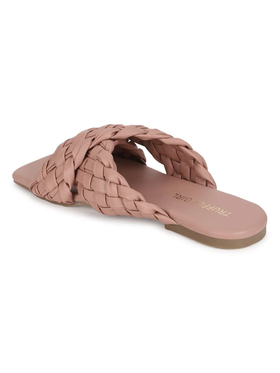 Nude PU Braided Wide Strap Slip Ons (TC-ST-1217-NUD)