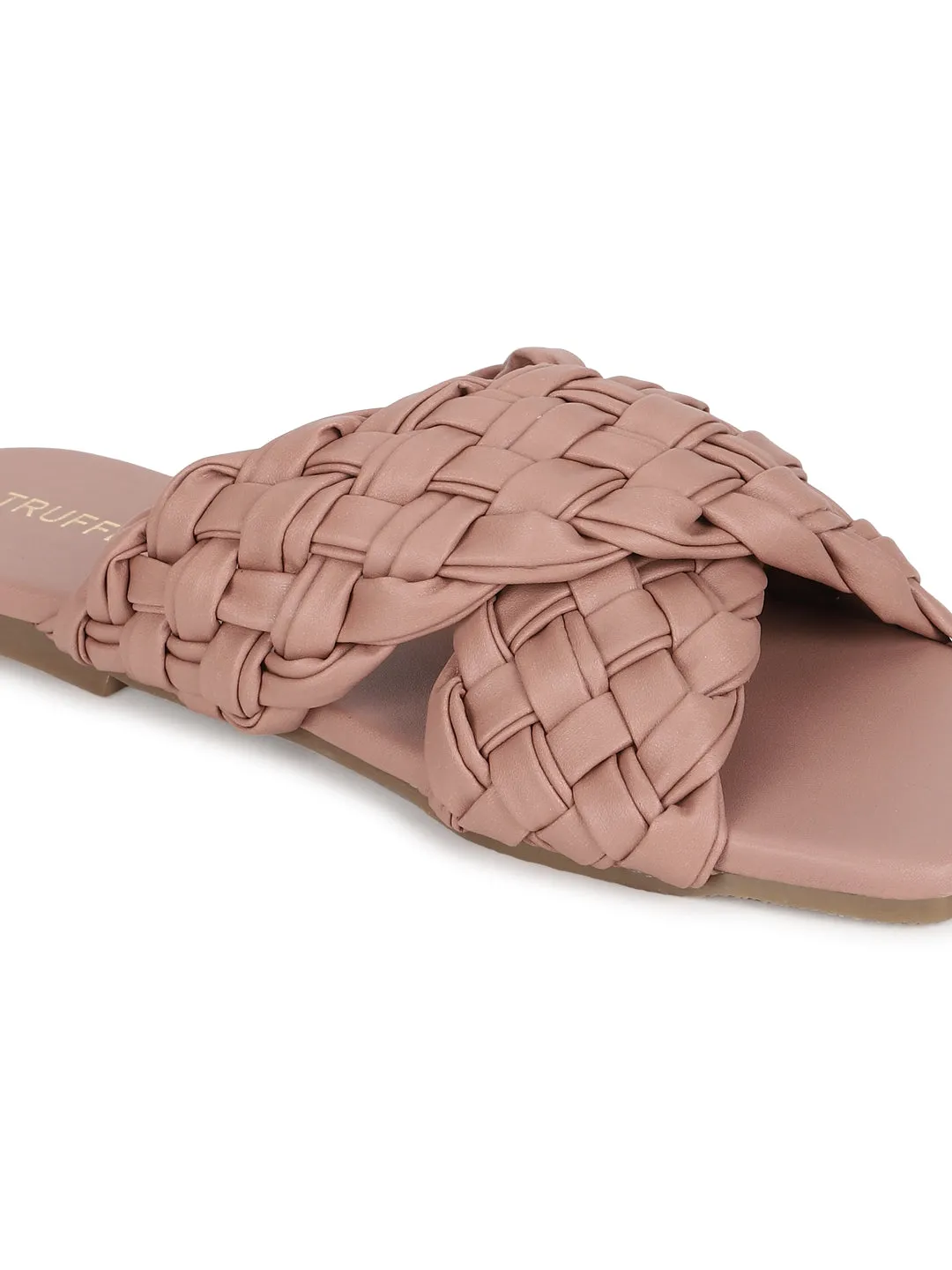 Nude PU Braided Wide Strap Slip Ons (TC-ST-1217-NUD)