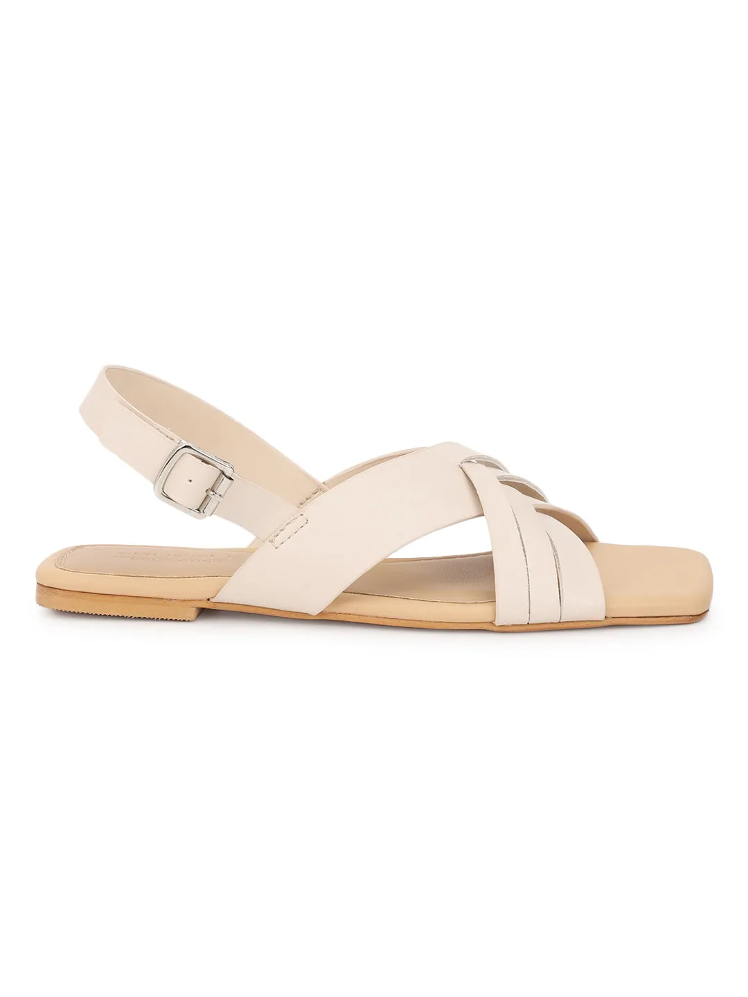 Nude PU Flats Sandals (TC-ST-001-NUD)