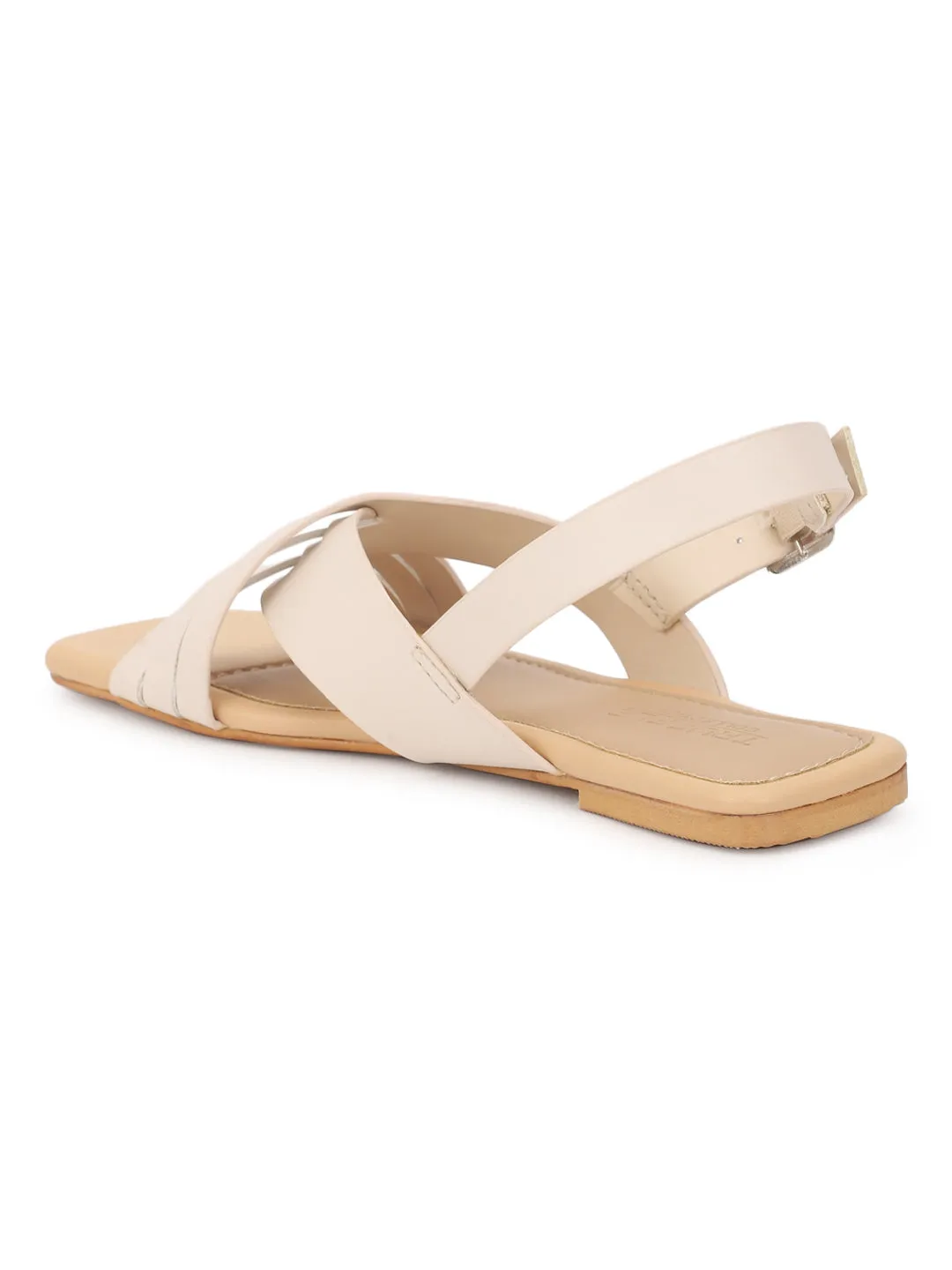 Nude PU Flats Sandals (TC-ST-001-NUD)