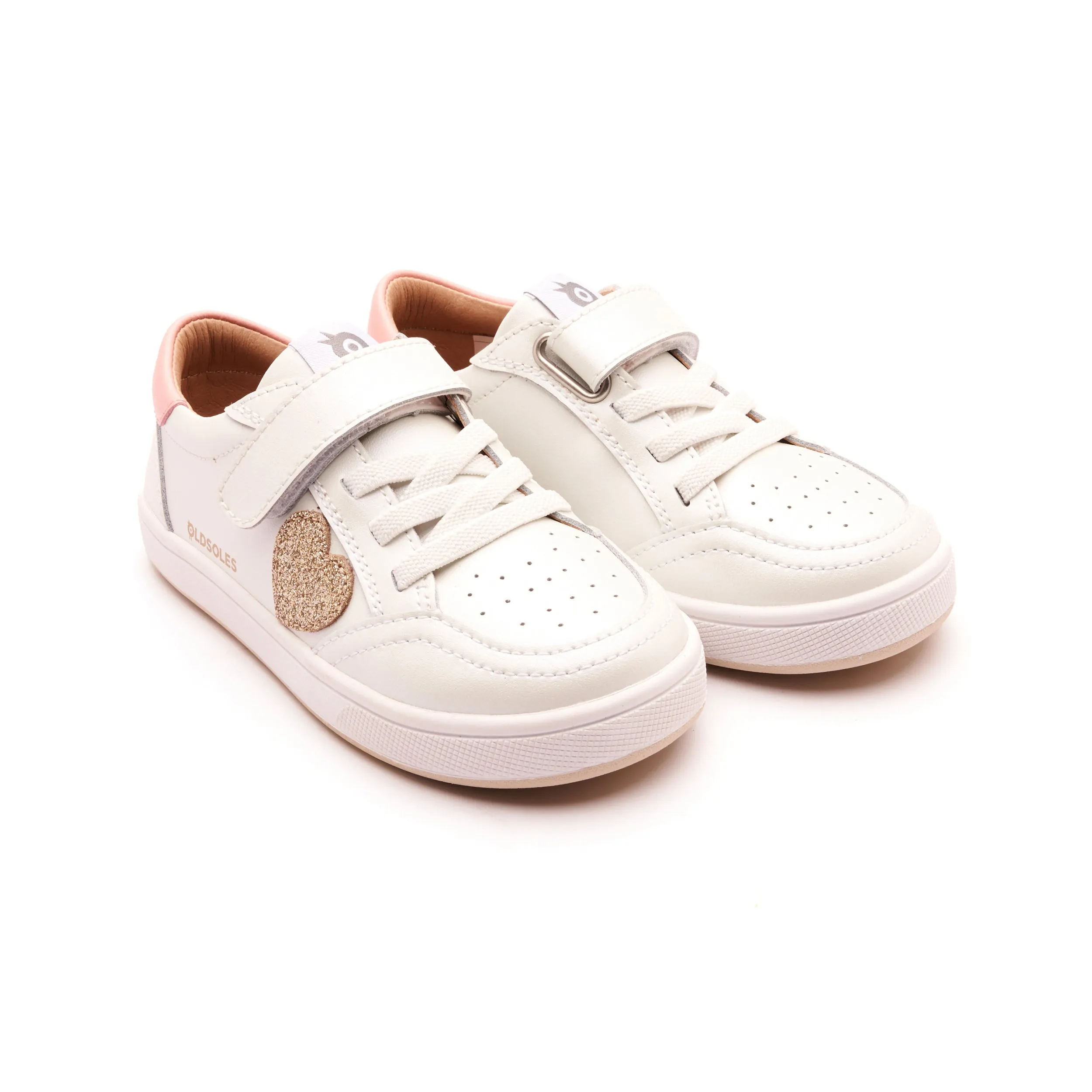 Old Soles Girl's 1020 Razzle Runner Casual Shoes - Nacardo Blanco / Cipria / Glam Gold / White Gold Sole