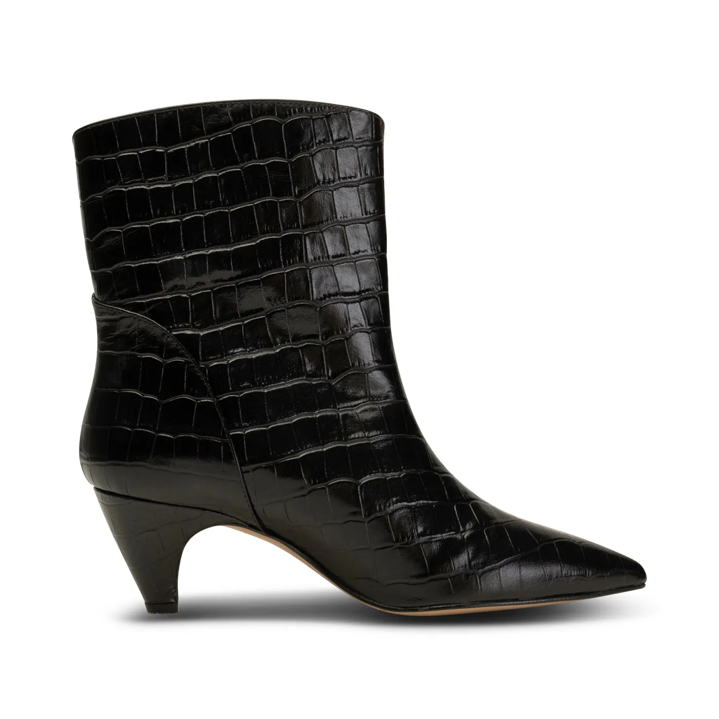 Paula boot leather - BLACK CROCO