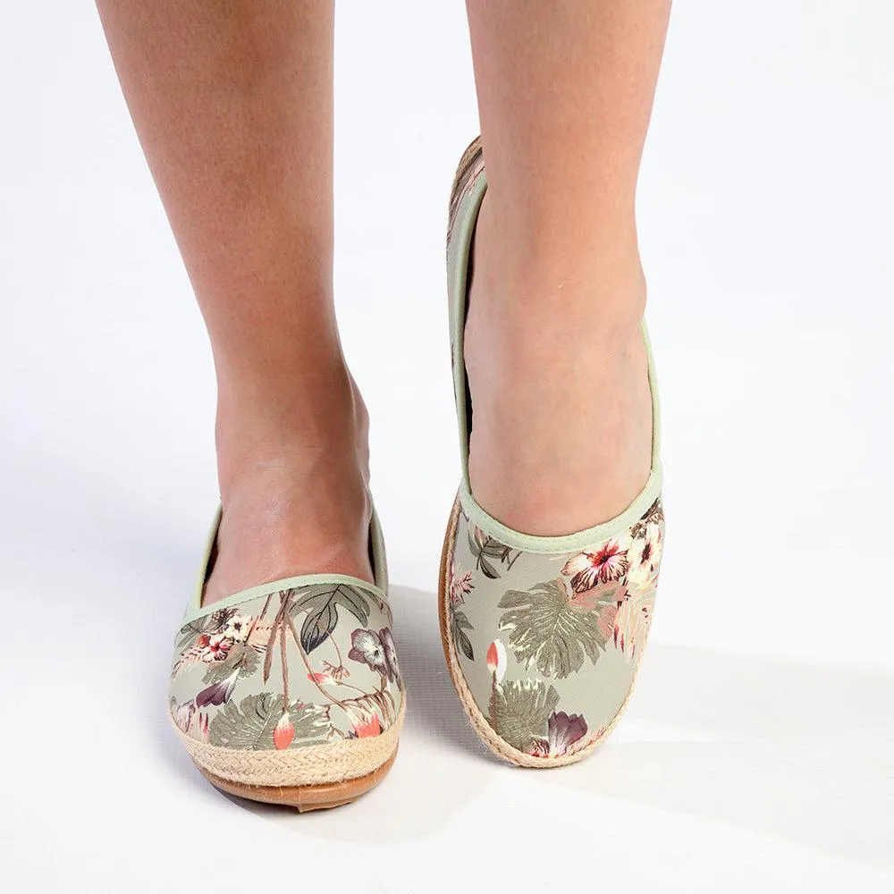 Pierre Cardin St Tropez Espadrille Slip On - Olive Floral