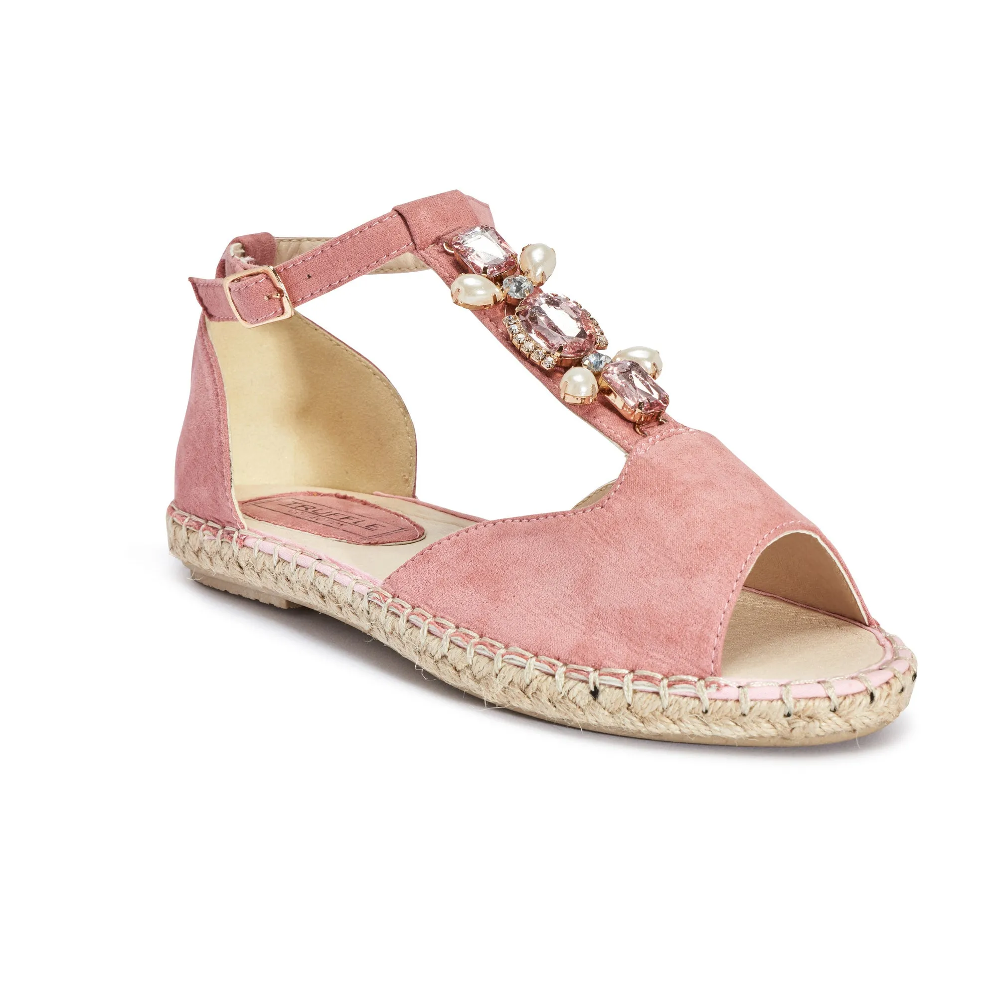 Pink Jewelled Flat Sandal